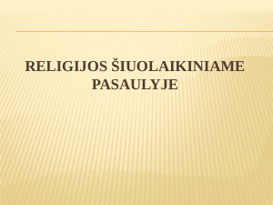 Religijos šiuolaikiniame pasaulyje. Paveikslėlis 1