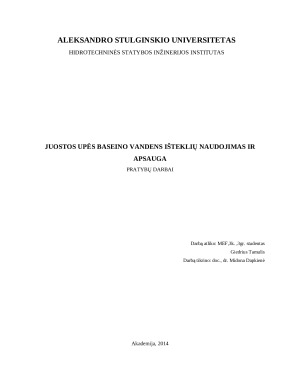 Juostos upės baseino vandens išteklių naudojimas ir apsauga