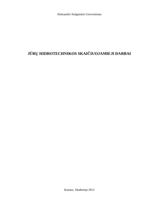 Jūrų hidrotechnikos skaičiuojamieji darbai. Paveikslėlis 1