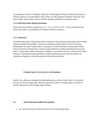 Karotino kiekio nustatymas morkose. Paveikslėlis 9