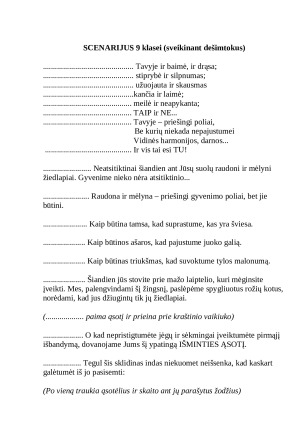 Dešimtokų išleistuvės. Scenarijus. Paveikslėlis 1
