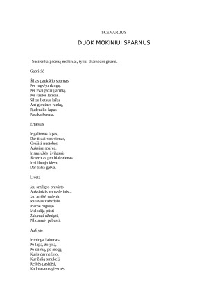 „Duok mokiniui sparnus” scenarijus. Paveikslėlis 1