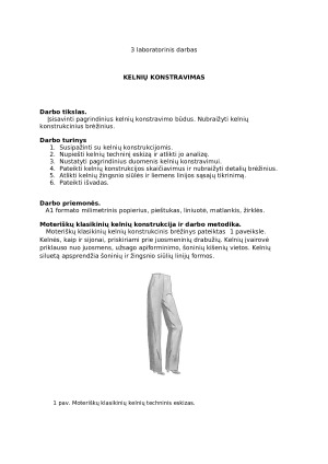 Kelnių konstravimas