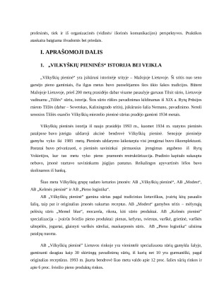 VIEŠŲJŲ RYŠIŲ PRAKTIKA. PRAKTIKOS ATASKAITA IR DARBŲ PAVYZDŽIAI. Vilkyškių pieninė.. Paveikslėlis 3
