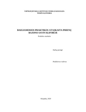 TEISĖS BAIGIAMOSIOS PRAKTIKOS ATASKAITA PRIENŲ RAJONO SAVIVALDYBĖJE