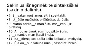 Sintaksinis sakinių nagrinejimas. Užduotys. Paveikslėlis 3