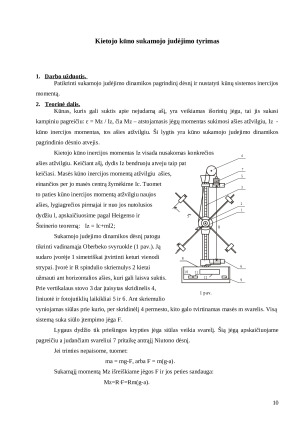 Kietojo kūno sukamojo judėjimo tyrimas