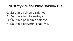 Šalutiniai sakiniai. Užduotys