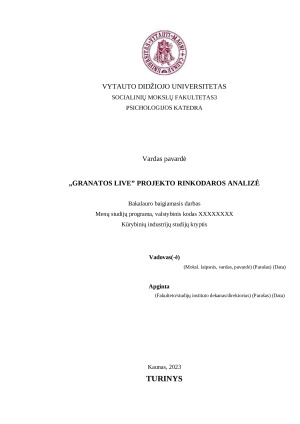 ,,GRANATOS LIVE” PROJEKTO RINKODAROS ANALIZĖ. Paveikslėlis 1