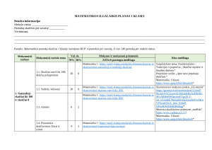 MATEMATIKOS ILGALAIKIS PLANAS 1 KLASEI 2025m