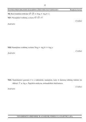 Matematikos brandos egzamino užduotis bendrasis kursas 2023. Paveikslėlis 10