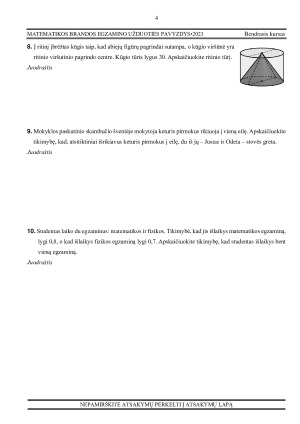 Matematikos brandos egzamino užduotis bendrasis kursas 2023. Paveikslėlis 4