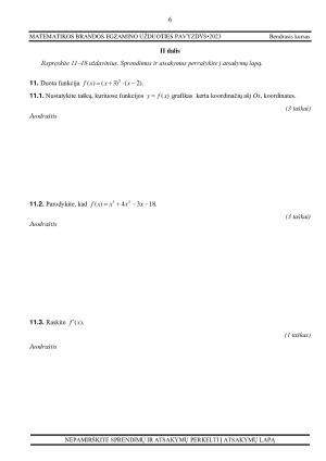 Matematikos brandos egzamino užduotis bendrasis kursas 2023. Paveikslėlis 6