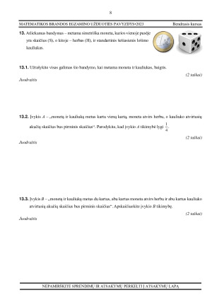 Matematikos brandos egzamino užduotis bendrasis kursas 2023. Paveikslėlis 8