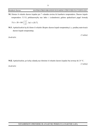 Matematikos brandos egzamino užduotis bendrasis kursas 2023. Paveikslėlis 9