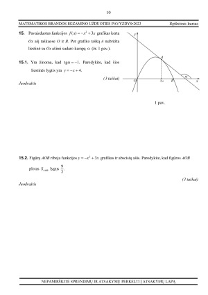 Matematikos brandos egzamino užduotis išplėstinis kursas 2023. Paveikslėlis 10