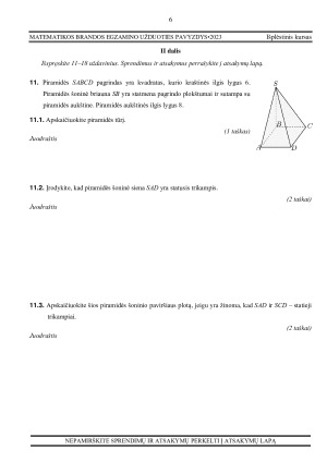 Matematikos brandos egzamino užduotis išplėstinis kursas 2023. Paveikslėlis 6