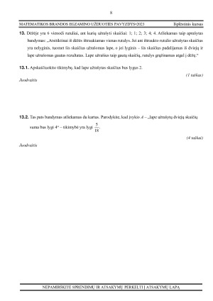 Matematikos brandos egzamino užduotis išplėstinis kursas 2023. Paveikslėlis 8
