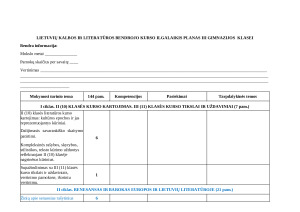 LIETUVIŲ KALBOS IR LIT BENDROJO KURSO ILGALAIKIS PLANAS III GIMNAZIJOS (11)  KLASEI 2025m