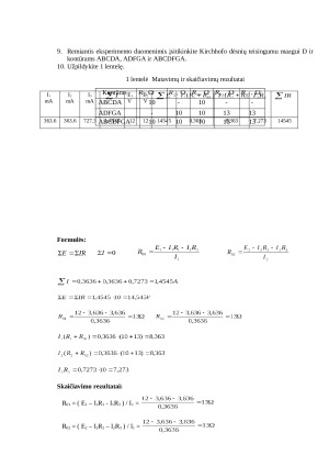 Kirchhofo dėsnių taikymas. Paveikslėlis 2