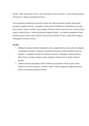 Klasikinio ir operantinio sąlygojimo eksperimentas. Paveikslėlis 7