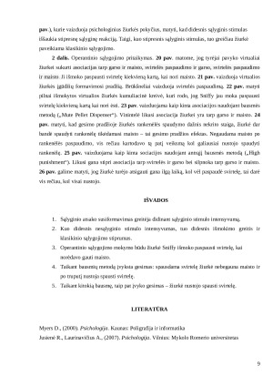 Klasikinio ir operantinio sąlygojimų pritaikymas. Paveikslėlis 9