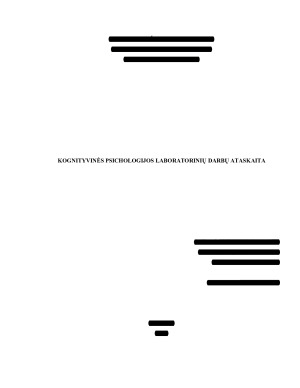Kognityvinės psichologijos laboratorinių darbų ataskaita