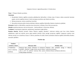V. Šekspyro Hamleto paveikslas. Integruotos lietuvių ir anglų kalbų pamokos 11 klasėje planas