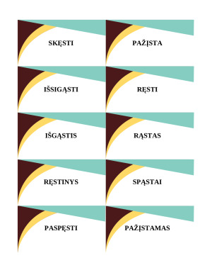 Nosinių raidžių rašybos šaknyje kortelės mokantis rašybos 5-6 kl. Mokomoji medž. Paveikslėlis 3