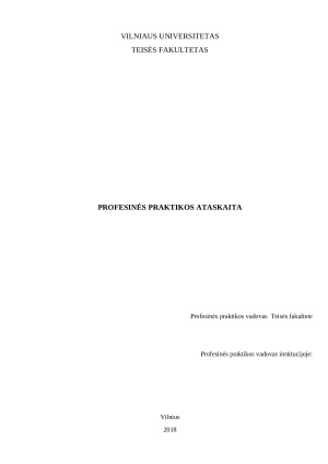 PROFESINĖS PRAKTIKOS ATASKAITA ANTSTOLIŲ KONTOROJE