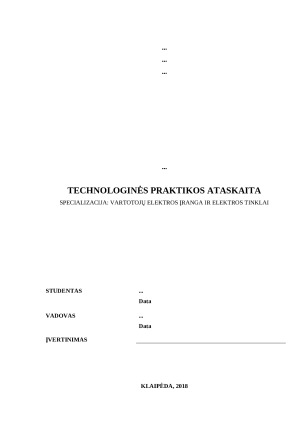 TECHNOLOGINĖS PRAKTIKOS ATASKAITA. UAB Voltas. Paveikslėlis 1