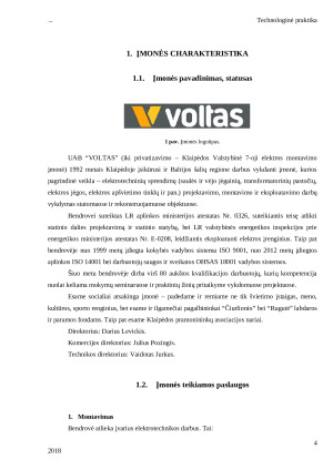 TECHNOLOGINĖS PRAKTIKOS ATASKAITA. UAB Voltas. Paveikslėlis 4