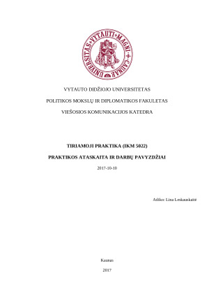 Tiriamosios praktikos ataskaita