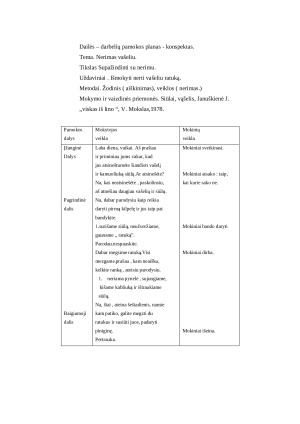 Dailės – darbelių pamokos planas - konspektas. Nerimas vašeliu