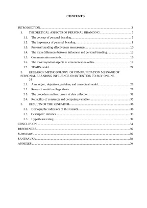 COMMUNICATION MESSAGE OF PERSONAL BRANDING INFLUENCE ON INTENTION TO BUY BEAUTY CATEGORY PRODUCTS ONLINE. Paveikslėlis 2