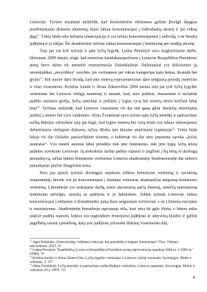 UŽ LYGIAS TEISES, TAČIAU PRIEŠ FEMINIZMĄ KRITIKA FEMINIZMUI PRIVAČIAME SEKTORIUJE LIETUVOJE. Paveikslėlis 8