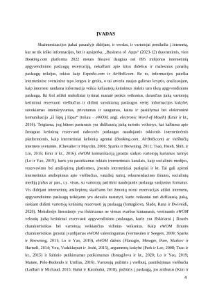 ELEKTRONINĖS KOMUNIKACIJOS „IŠ LŪPŲ Į LŪPAS“ (eWOM) VEIKSNIŲ ĮTAKA KETINIMUI REZERVUOTI APGYVENDINIMO PASLAUGAS INTERNETINĖSE PLATFORMOSE. Paveikslėlis 4