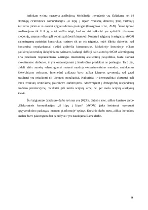 ELEKTRONINĖS KOMUNIKACIJOS „IŠ LŪPŲ Į LŪPAS“ (eWOM) VEIKSNIŲ ĮTAKA KETINIMUI REZERVUOTI APGYVENDINIMO PASLAUGAS INTERNETINĖSE PLATFORMOSE. Paveikslėlis 9