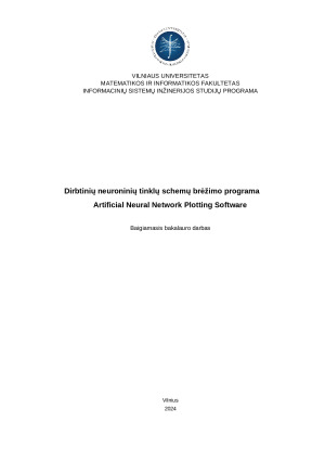 Dirbtinių neuroninių tinklų schemų brėžimo programa Artificial Neural Network Plotting Software