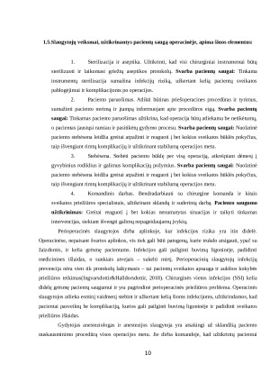 SLAUGYTOJO VAIDMUO UŽTIKRINANT PACIENTŲ SAUGĄ PERIOPERACINIU LAIKOTARPIU. Paveikslėlis 10