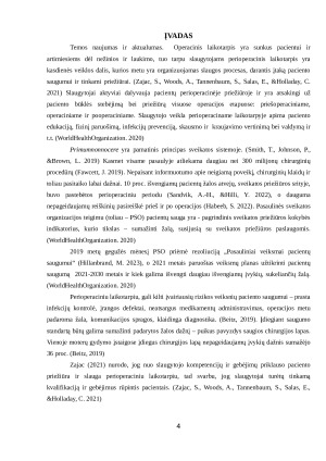 SLAUGYTOJO VAIDMUO UŽTIKRINANT PACIENTŲ SAUGĄ PERIOPERACINIU LAIKOTARPIU. Paveikslėlis 4