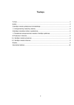A. Bertilijon ir antropometrinis registracijos metodas. Paveikslėlis 2