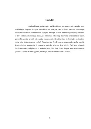 A. Bertilijon ir antropometrinis registracijos metodas. Paveikslėlis 9