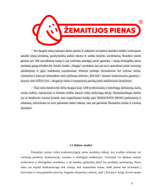 UAB „ŽEMAITIJOS PIENAS“ RINKODARINĖS SITUACIJOS ANALIZĖ. Paveikslėlis 3