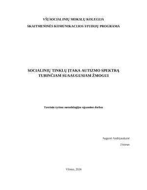 SOCIALINIŲ TINKLŲ ĮTAKA AUTIZMO SPEKTRĄ TURINČIAM SUAAUGUSIAM ŽMOGUI