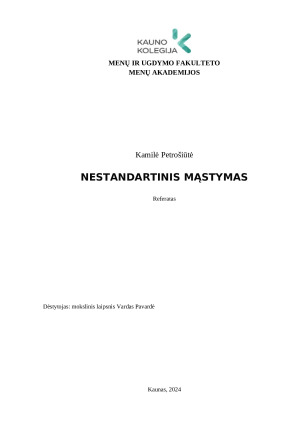 Nestandartinis mąstymas. Paveikslėlis 1