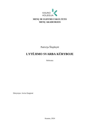 Lytėjimo svarba kūryboje. Paveikslėlis 1