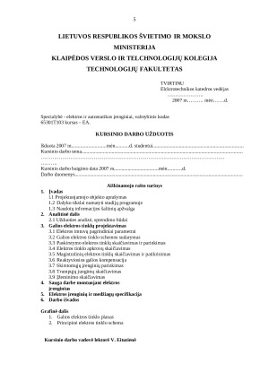 ELEKTROS ENERGETIKA. Kursinis darbas. Paveikslėlis 5