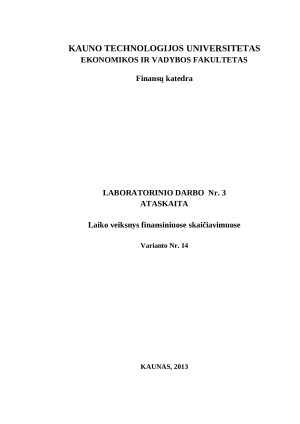 Laiko veiksnys finansiniuose skaičiavimuose