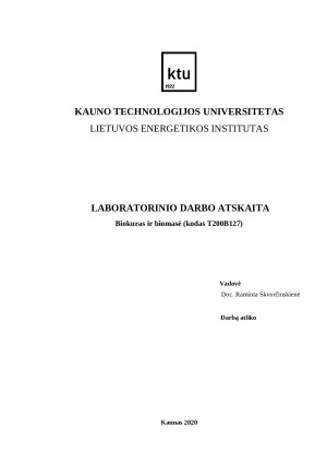 Lakiųjų medžiagų ir anglies išeigos nustatymo laboratorinis darbas. Paveikslėlis 1